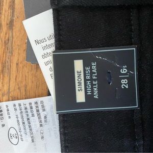 Size 6 short high rise ankle flare Abercrombie black jeans NWT